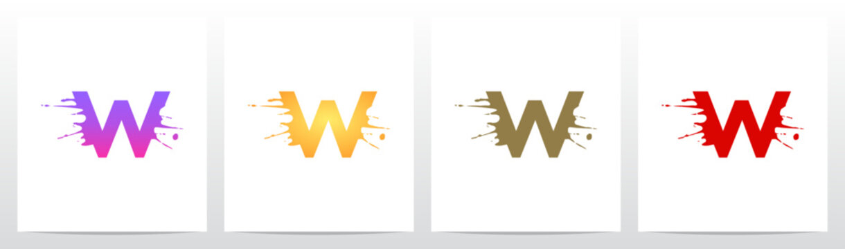 Splash Splatter Letter Initial Logo Design W
