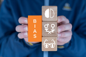 Bias model or implicit bias drives our explicit behavior, perspective and decisions with mindfulness, consciousness, preconscious, feeling and unconscious bias. Bias business concept.