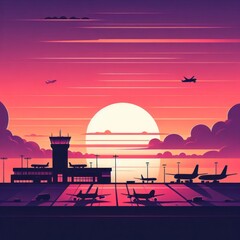 Obraz premium Airport silhouette