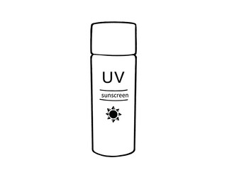 日焼け止めの線画イラスト