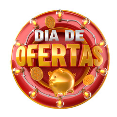 shape com luzes e moedas com cofre de porquinho