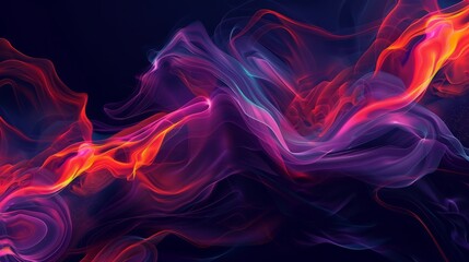 Obraz premium Abstract Fiery Waveforms on Dark Background