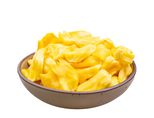 Bowl of jackfruit. The fruit is sweet and delicious. When it is ripen, it will have strong yellow color. The seed can be taken away while the flesh can be stored in the fridge for days.