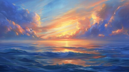 Naklejka na ściany i meble Majestic Ocean Sunset