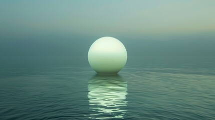 Serene Water Reflection with Mysterious Egg