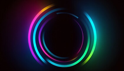 Abstract bright neon gradient colors on a dark background