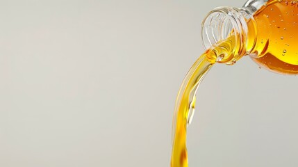 Pouring Golden Honey From Bottle
