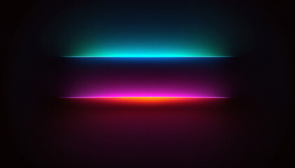 Abstract bright neon gradient colors on a dark background - obrazy, fototapety, plakaty