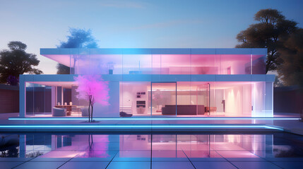 Digital colorful future architectural design scene graphics poster web page PPT background