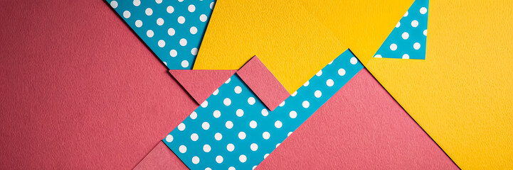 Fototapeta premium Mesmerizing Memphis Style: Fashion Paper Texture Backgrounds with Yellow, Blue, Pink Hues