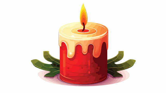 Christmas candle vector image with white background