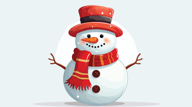 Christmas snowman vector image with white backgroun