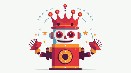 Circus robot android automation icon vector illustr
