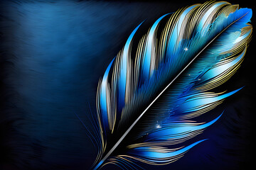 Azure Plumage Beauty in Blue Feathers, Serene Blue Plumage Tranquility in Feathers, Sapphire Elegance Stunning Blue Plumage, Enigmatic Charm Blue Feathers Amidst Beauty(Generative AI)