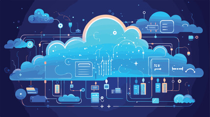 Cloud Computing digital design vector illustration