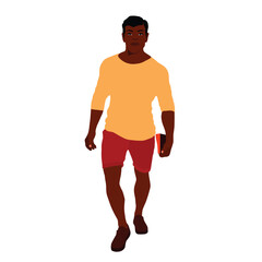 Modern fashionable black man in elegant art style vector