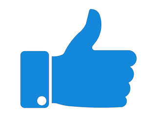 thumbs up icon white background. Designed for web and software interfaces.