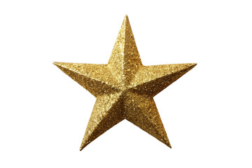 Obraz premium Golden glitter star isolated on transparent background