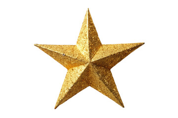 Obraz premium Golden glitter star isolated on transparent background
