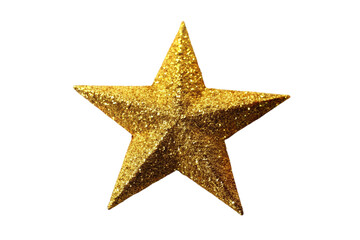 Obraz premium Golden glitter star isolated on transparent background