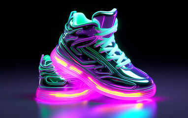 creative glowing neon holographic 3d glow: vibrant and innovative visuals, showcasing futuristic technology and mesmerizing light effects in a captivating and dynamic composition.
