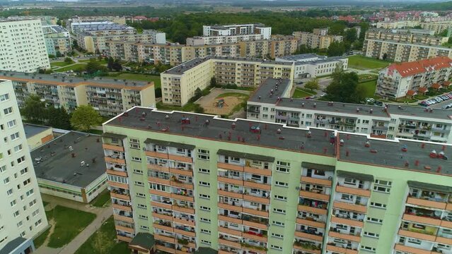 Beautiful House Estate Of Koszalin Krajobraz Osiedle Bloki Aerial View Poland