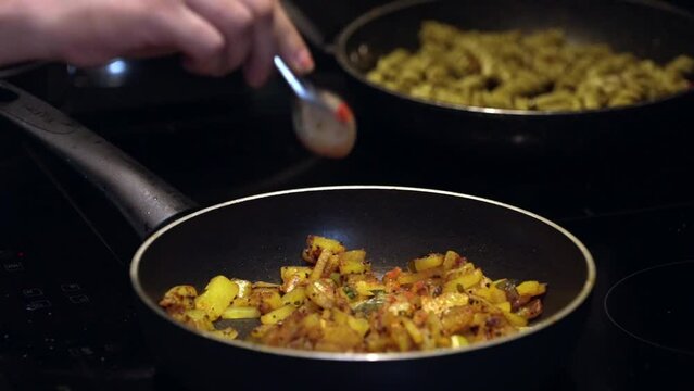 A medley of cumin, coriander, turmeric, and garam masala creates a symphony of flavours, each spice adding its own unique depth and complexity to the dish.