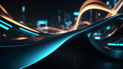 Design a futuristic abstract background with smooth, dynamic curves inspired by technology and innovation