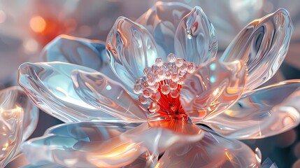 Digital technology crystal material art flower poster web page PPT background