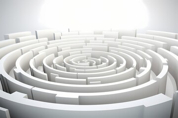 Scrolls forming a maze-like structure, hinting at complexity within simplicity, isolated on white solid background