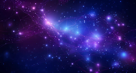 Abstract background with purple glowing particles