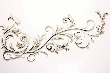 Intricate vine-like scrolls intertwining elegantly, isolated on white solid background
