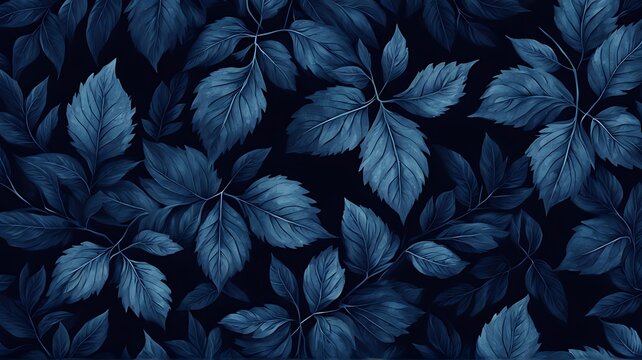 Dark blue pattern foliage pattern texture