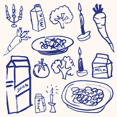 Blue Food Outline Style.eps
