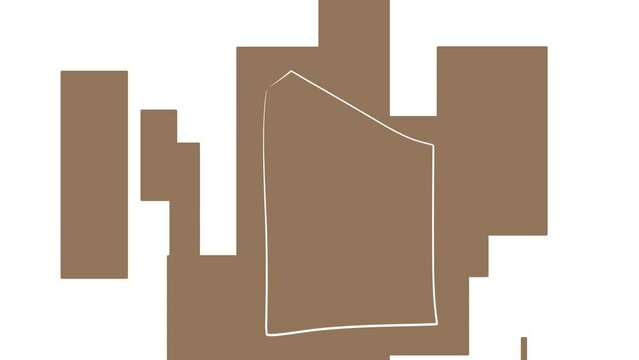 On a white background, a general geometric mass flashes, changing shape and colors. And inside the object there is a frame for inserting a logo or text.