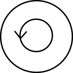Arrow icon in a circle showing the concept of refresh or recycle