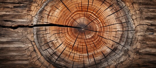 The inside of a tree trunk is visible with a clear cross-section cut providing a unique perspective