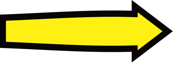 Yellow arrow with black outline pointing to the right