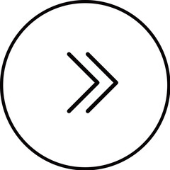 Black next button icon in a black circle