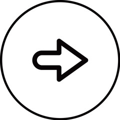 Black arrow button icon in a black circle