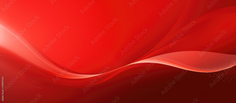 Wall mural Vibrant red abstract background featuring a fluid wave design, creating a striking and dynamic visual impact