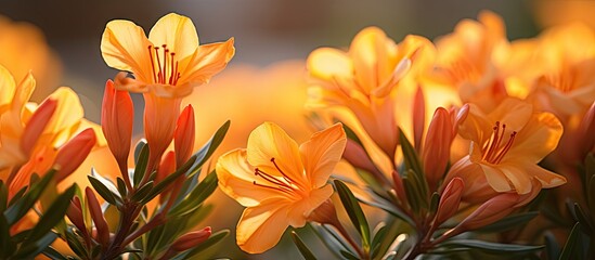 Numerous vibrant orange flowers thriving under the bright sun's rays
