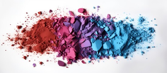 Assorted vivid pigment powders of different hues seen up close in a striking display