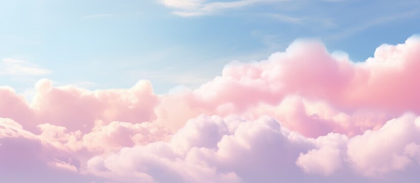 Pink fluffy cloud contrasting against clear blue sky in the background
