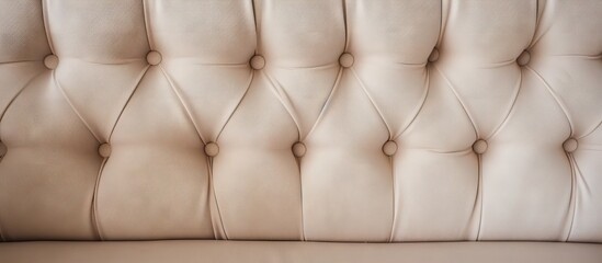 White leather sofa featuring close-up of elegant button detailing for a luxurious aesthetic