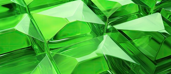 Green glass block wall against a matching green background, creating a unified look