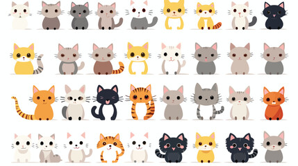 Cute cats and funny kitten doodle element vector. H