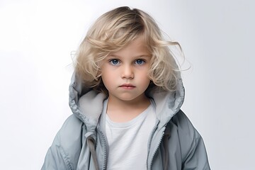 young child isolated on solid white background