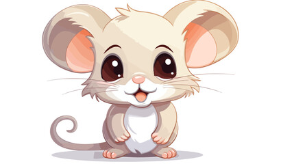 Cute happy chibi mouse lovely animal vector cartoon