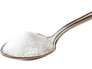 Spoon of sugar isolated on white background